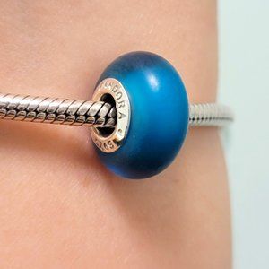 Pandora Charm Murano Glass Dark Blue S925 Ale Pandora
